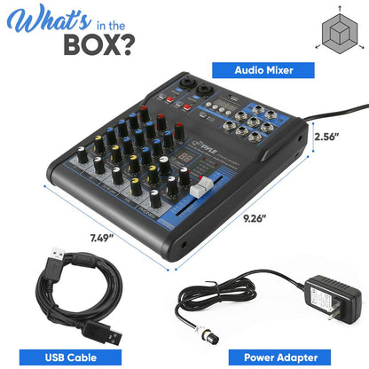 Mezclador de estudio Bluetooth de 4 canales - USB FX Alimentación fantasma de 48 V