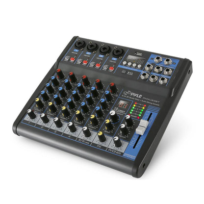 6-Channel Audio Mixer - Bluetooth Streaming - 48V Phantom Power