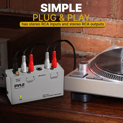 Preamplificador de fono para tocadiscos - Salida RCA de bajo ruido, diseño compacto