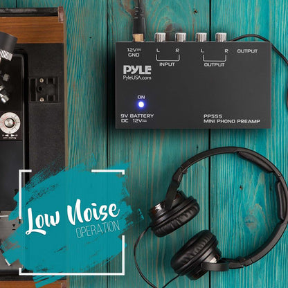 Phono Turntable Preamp - Low Noise RCA Input/Output Battery Option