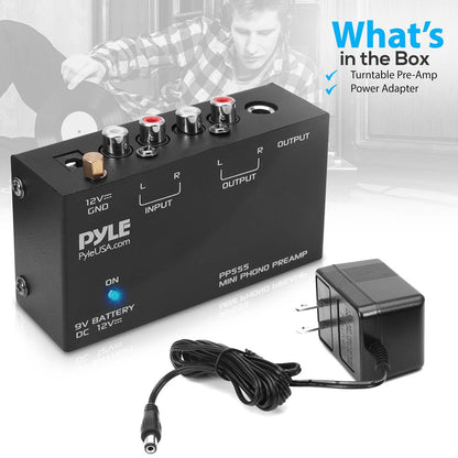 Phono Turntable Preamp - Low Noise RCA Input/Output Battery Option