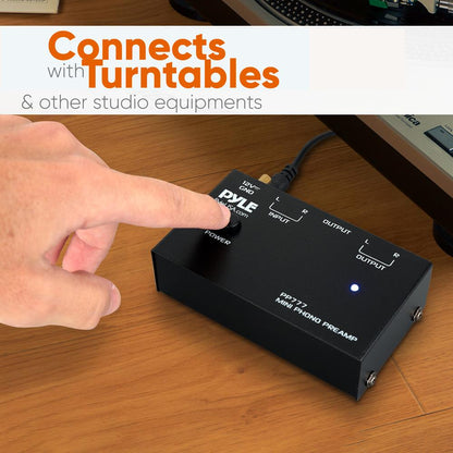Mini Phono Turntable Preamp - Low Noise RCA Input/Output 12V Adapter