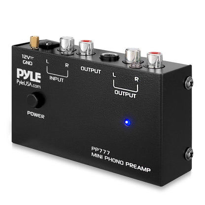 Mini Phono Turntable Preamp - Low Noise RCA Input/Output 12V Adapter