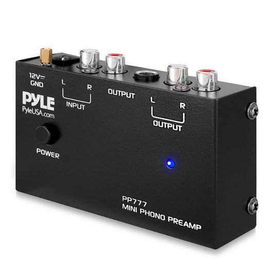 Mini Phono Turntable Preamp - Low Noise RCA Input/Output 12V Adapter