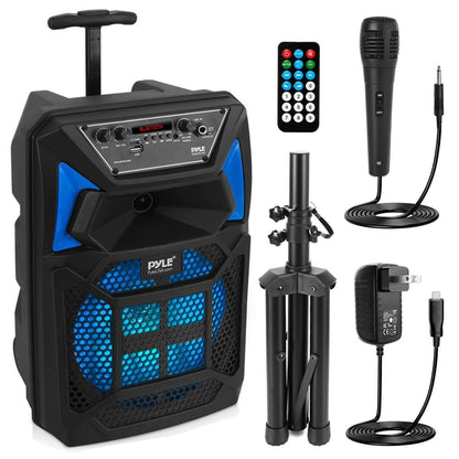 Altavoz PA portátil Bluetooth 400W Luces LED Micrófono Ruedas Recargable