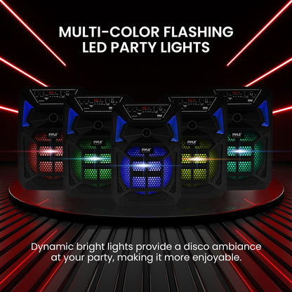 Altavoz PA portátil Bluetooth 400W Luces LED Micrófono Ruedas Recargable