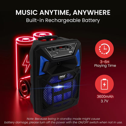Altavoz PA portátil Bluetooth 400W Luces LED Micrófono Ruedas Recargable