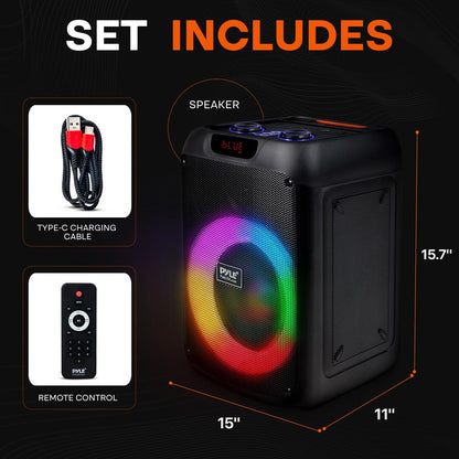 Bluetooth Party Speaker Powerful Bass TWS LED Lights Portable 100W