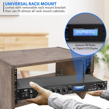 Rack Mount Pre-Amplifier - Bluetooth Streaming Recording Mode Metal Panel