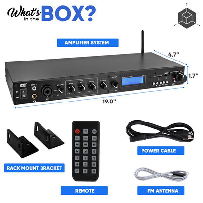 Rack Mount Pre-Amplifier - Bluetooth Streaming Recording Mode Metal Panel