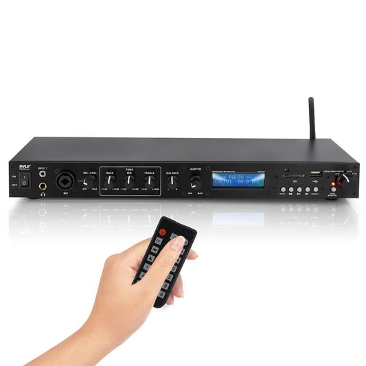 Rack Mount Pre-Amplifier - Bluetooth Streaming Recording Mode Metal Panel