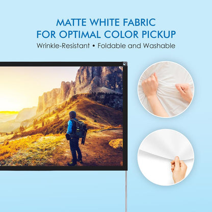 120 Portable Projector Screen HD 16:9 Wrinkle-Resistant Matte White
