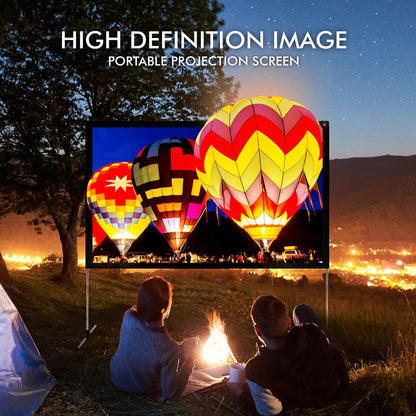 Pantalla de proyector portátil de 80" - HD 4K, blanca mate, plegable para interior/exterior