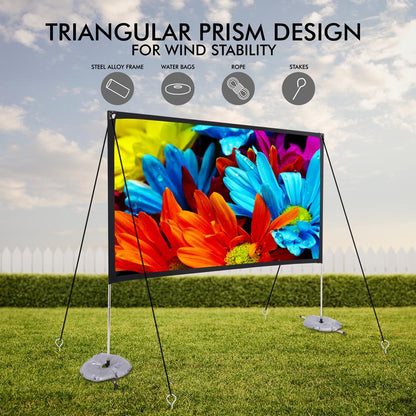 Pantalla de proyector portátil de 80" - HD 4K, blanca mate, plegable para interior/exterior