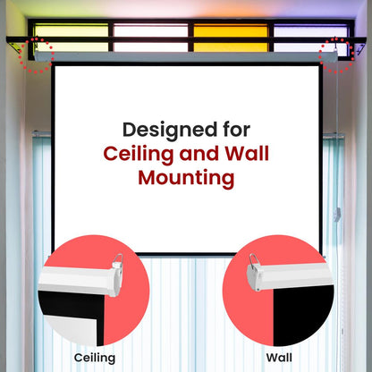 Manual Pull-Down Projector Screen Clear Image Matte White 72-Inch