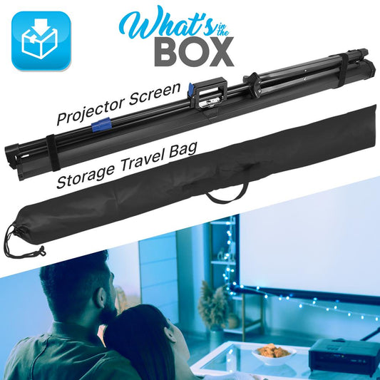 100 Portable Projector Screen - Quick Setup Matte White Tripod Stand