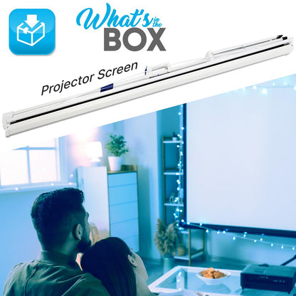 Pantalla de proyector portátil de 72" de fácil instalación con tela blanca mate y trípode