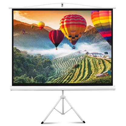Pantalla de proyector portátil de 72" de fácil instalación con tela blanca mate y trípode
