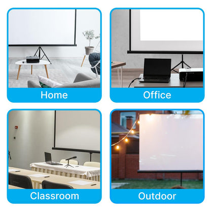 80 Portable Projector Screen Quick Setup White Matte Surface 16:9 Ratio