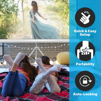 84 Portable Projector Screen Quick Setup Matte White Surface