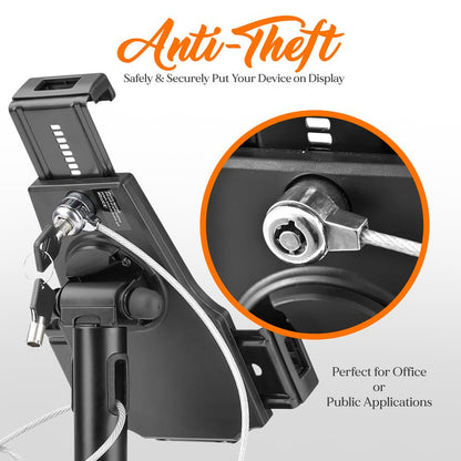 Tablet Security Stand with Lock Adjustable Arm Fits 7.9-10.1 Tablets