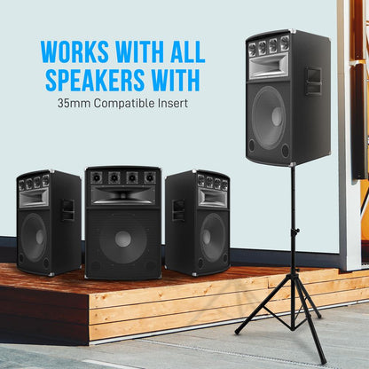 Speaker Tripod Stand 70 Adjustable Metal 130 lbs Capacity Glossy Black