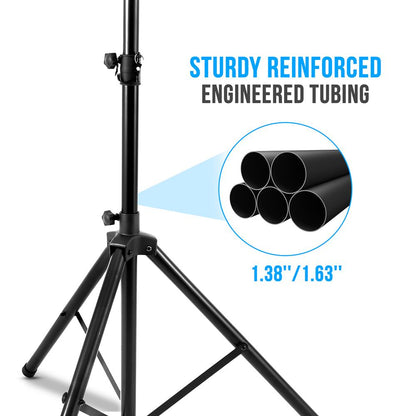 Speaker Tripod Stand 70 Adjustable Metal 130 lbs Capacity Glossy Black
