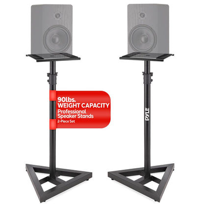Soportes para Altavoces Par Altura Ajustable Metal Base Triangular Plataforma 9