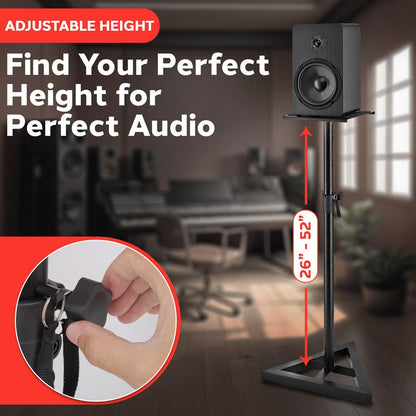Soportes para Altavoces Par Altura Ajustable Metal Base Triangular Plataforma 9