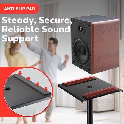 Soportes para Altavoces Par Altura Ajustable Metal Base Triangular Plataforma 9