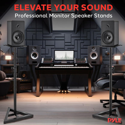 Soportes para Altavoces Par Altura Ajustable Metal Base Triangular Plataforma 9