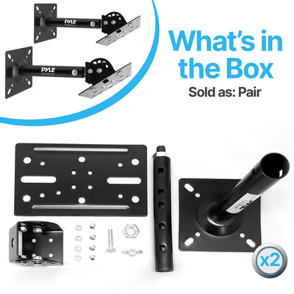 Speaker Wall/Ceiling Mounts - Adjustable Swivel Steel 75 lbs Capacity