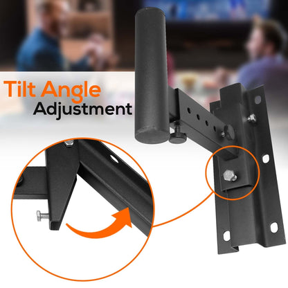 Wall Mount Speaker Brackets Secure Steel Adjustable Tilt & Swivel
