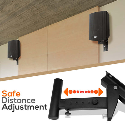 Wall Mount Speaker Brackets Secure Steel Adjustable Tilt & Swivel