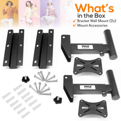 Wall Mount Speaker Brackets Secure Steel Adjustable Tilt & Swivel