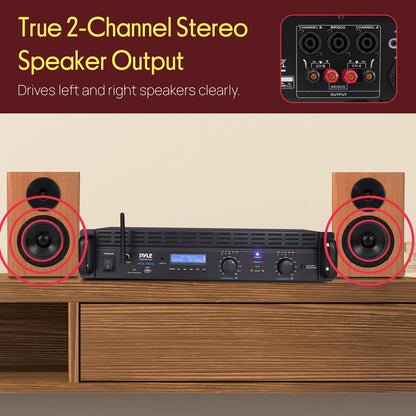 2000W Bluetooth Power Amplifier Bridgeable LCD Display Rack-Mountable