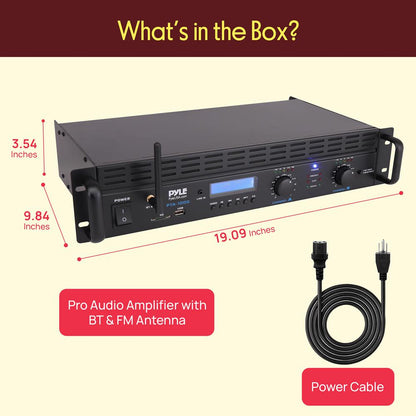 2000W Bluetooth Power Amplifier Bridgeable LCD Display Rack-Mountable