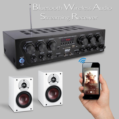 Amplificador Estéreo Inalámbrico de 6 Canales, 750W con Bluetooth, USB/AUX