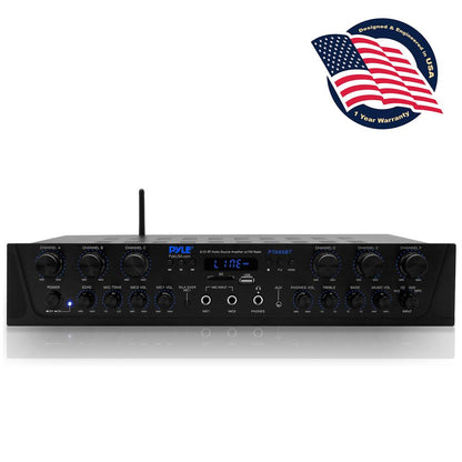 600W 6-Channel Bluetooth Amplifier - Wireless Streaming FM Radio