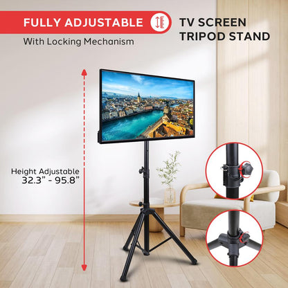 Trípode portátil para TV, de altura ajustable, aleación de acero, 32 máx.