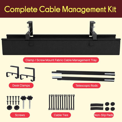 Clamp / Screw Mount Fabric Cable Managem - PUDCM48BK