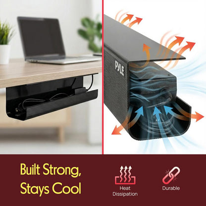 No-Screw Under Desk Cable Management Tra