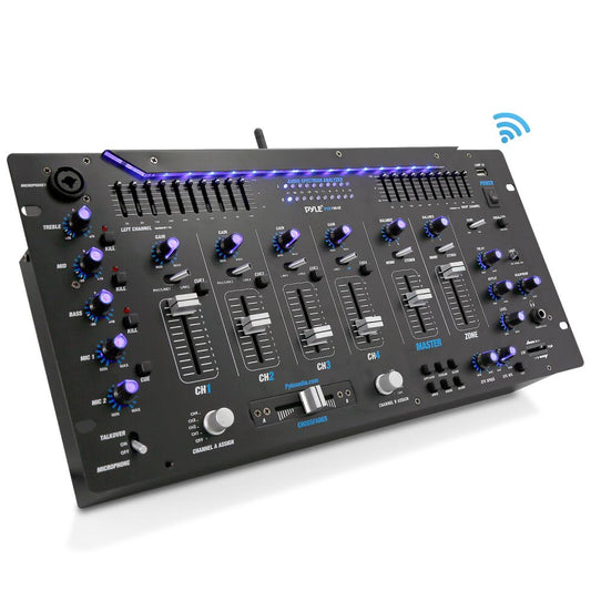6-Ch Bluetooth Pro Audio Studio DJ Mixer 19 Rack Mount System Digital Led
