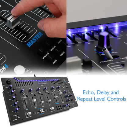 6-Ch Bluetooth Pro Audio Studio DJ Mixer 19 Rack Mount System Digital Led