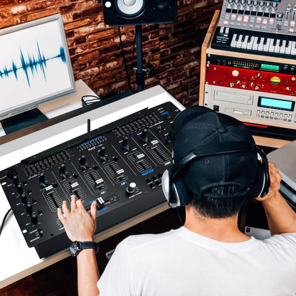 6-Ch Bluetooth Pro Audio Studio DJ Mixer 19 Rack Mount System Digital Led