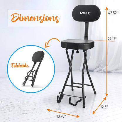 Asiento de guitarra ajustable con soporte acolchado, capacidad para 136 kg