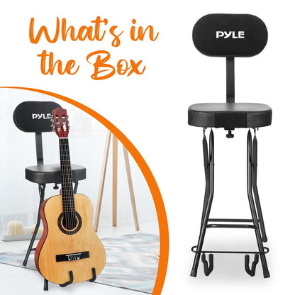 Asiento de guitarra ajustable con soporte acolchado, capacidad para 136 kg